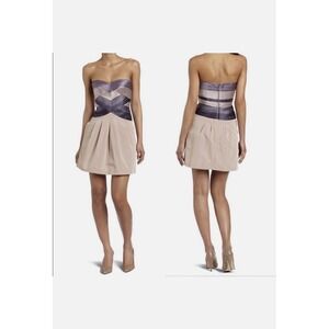BCBG MAX AZRIA Dusty‎ Purple Party Formal Dress Ribbon Corset Strapless